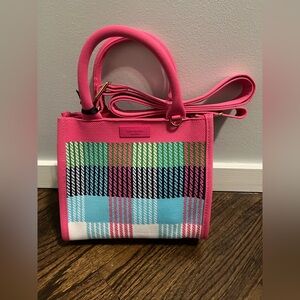 Kate Spade Target Plaid Knit Crossbody Bag Red/Pink/Green/Blue